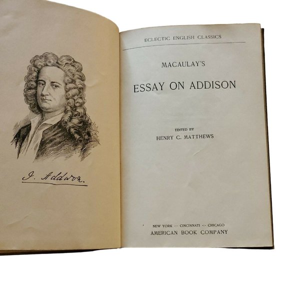 Macauley's Essay on Addison HC American Book Co Eclectic English Classics - Picture 5 of 7